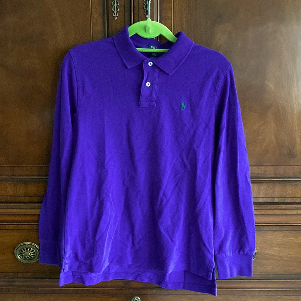 Boy’s Polo Ralph Lauren purple long sleeve polo size large